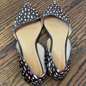 J. Crew Women's Brown and White Dotted Flats